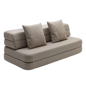 by KlipKlap - KK 3-lags utvikbar soffa XL (140 cm) - mörkblå med svarta knappar