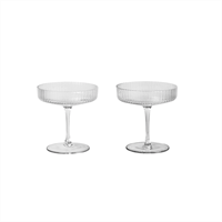 Ferm Living - Ripple champagneglas - klarglas