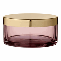 AYTM - Tota glasburk med lock - liten - rosa/mässing