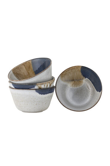 Bloomingville - Jules Skål, Multipack, Blå, Stengods