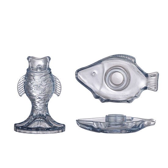 Creative Collection - Linley Ljusstake, Blå, Glas