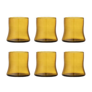 Bloomingville - Florentinskt dricksglas, flerpack, brunt, återvunnet glas