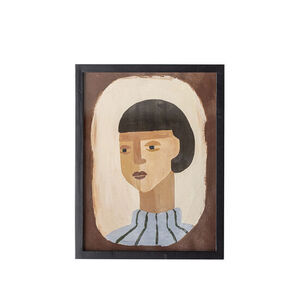 Bloomingville - Amanda Illustration med ram, Brun, Furu