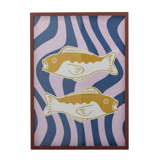 Bloomingville - Remy-illustration med ram, rosa, tall