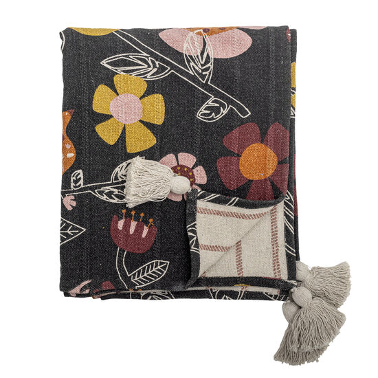 Bloomingville - Vivielle pläd, flerfärgad, återvunnen bomull