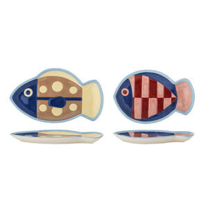 Bloomingville - Willy Tallrik, Flerfärgad, Stengods