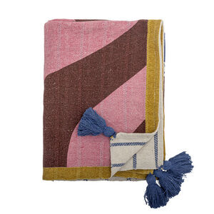 Bloomingville - Remy-pläd, flerfärgad, återvunnen bomull
