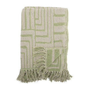 Creative Collection - Velva pläd, grön, återvunnen bomull