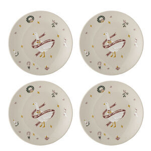 Bloomingville - Mary Tallrik, Röd, Stengods