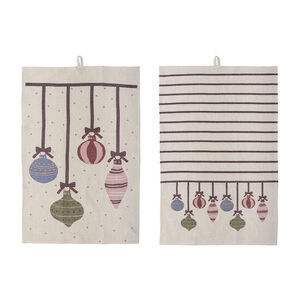 Bloomingville - Ornamentia kökshandduk, röd, bomull OEKO-TEX®