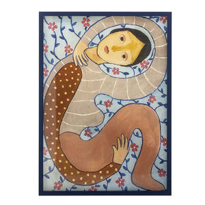 Bloomingville - Floriesta-illustration med ram, Flerfärgad, Furu