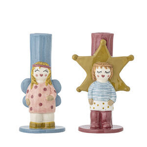 Bloomingville - Bisby Ljusstake, Flerfärgad, Stengods