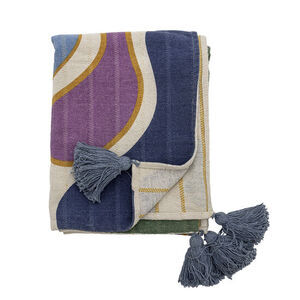 Bloomingville - Salacia-pläd, flerfärgad, återvunnen bomull