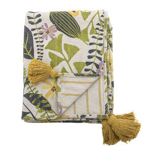 Creative Collection - Camelie-pläd, flerfärgad, återvunnen bomull