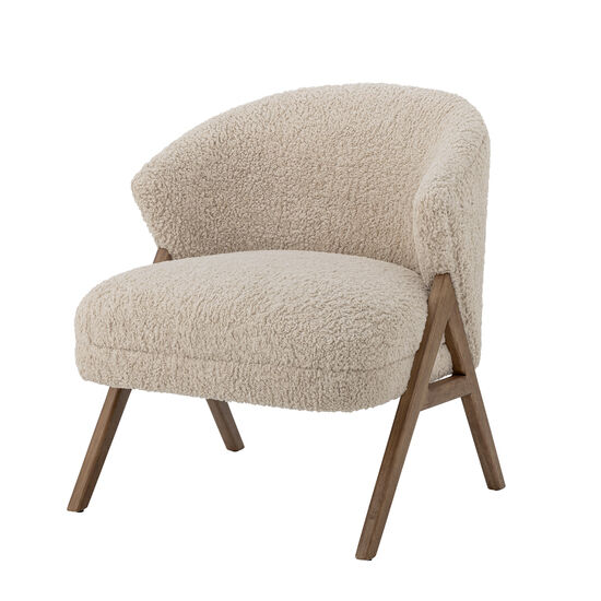 Bloomingville - Camino Lounge-fåtölj, Natur, FSC®100%, Gummiträ