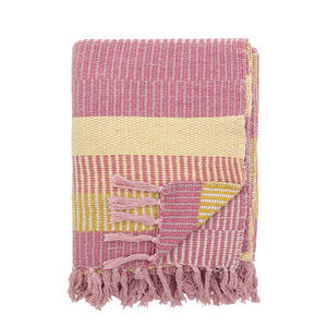 Creative Collection - Isnel-pläd, rosa, återvunnen bomull