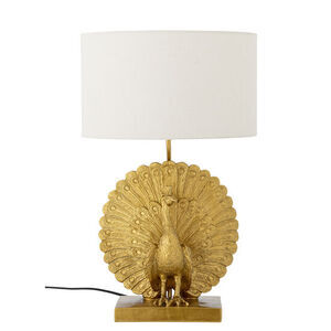 Creative Collection - Påfågelbordslampa, Guld, Polyresin