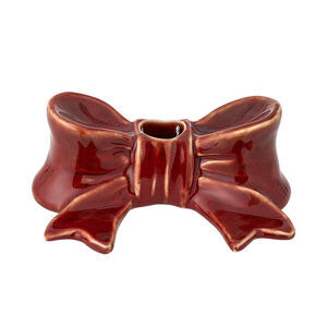 Bloomingville - Rosettljusstake, Röd, Stengods