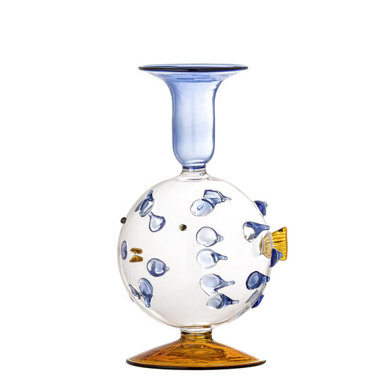 Creative Collection - Phila ljusstake, blå, glas
