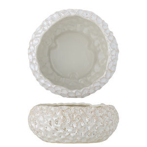 Bloomingville - Lowen Skål, Vit, Stengods