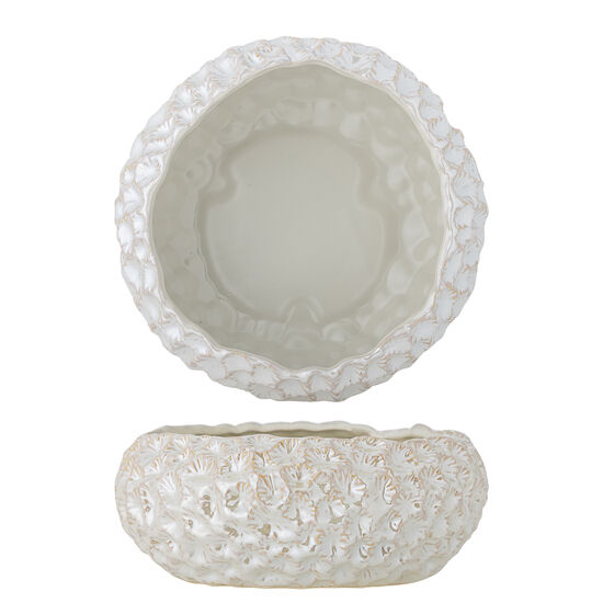 Bloomingville - Lowen Skål, Vit, Stengods