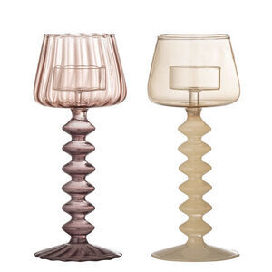 Creative Collection - Daze värmeljushållare, rosa, glas