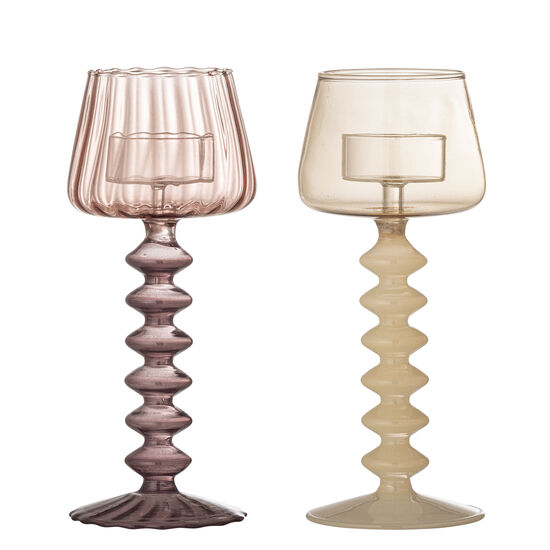 Creative Collection - Daze värmeljushållare, rosa, glas