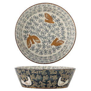 Bloomingville - Hezha Skål, Blå, Stengods