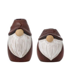 Bloomingville - Lyda ljusstake, röd, stengods