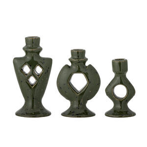 Bloomingville - Weio Ljusstake, Grön, Stengods