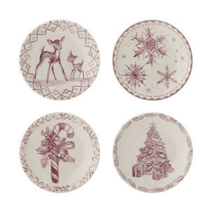 Bloomingville - Wonderland Tallrik, Rosa, Stengods