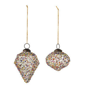 Bloomingville - Chanda-ornament, flerfärgad, glas