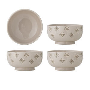 Bloomingville - Snowie Skål, Natur, Stengods