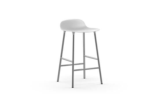 Normann Copenhagen - Form barstol 65 cm - vit/stål