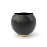 AYTM - Globe vase/kruka med fot - large - svart/mässing